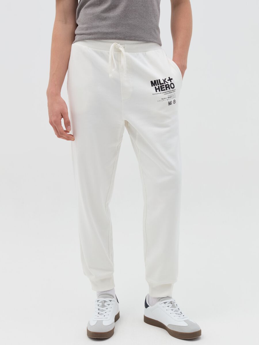 Fleece joggers with print_1