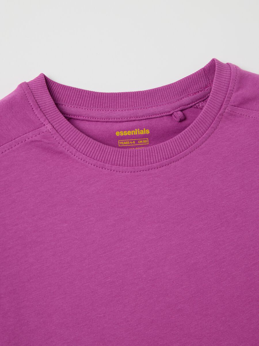 Essential purple boxy-fit T-shirt in organic cotton_2