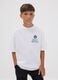 White pure cotton Celtics print T-shirt for boys_0