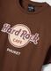 Brown pure cotton Hard Rock Cafe print T-shirt, regular fit_1