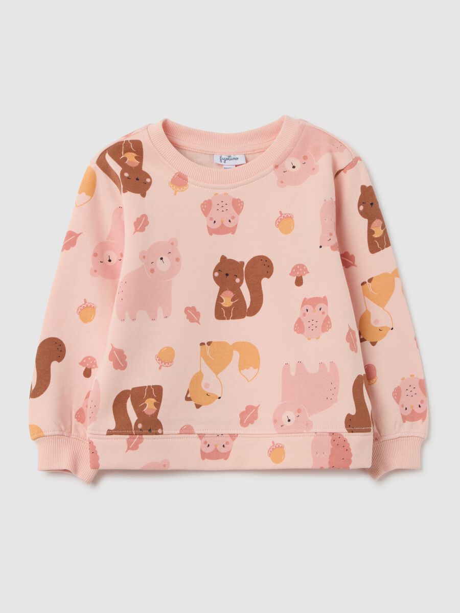 Baby girl's regular fit pink pure cotton sweatshirt_0