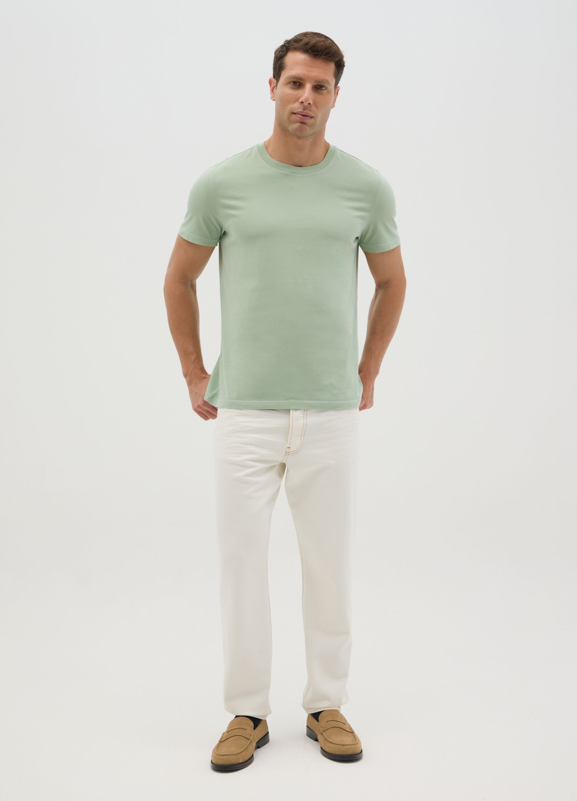 Men’s green regular fit T-shirt  in 100% cotton