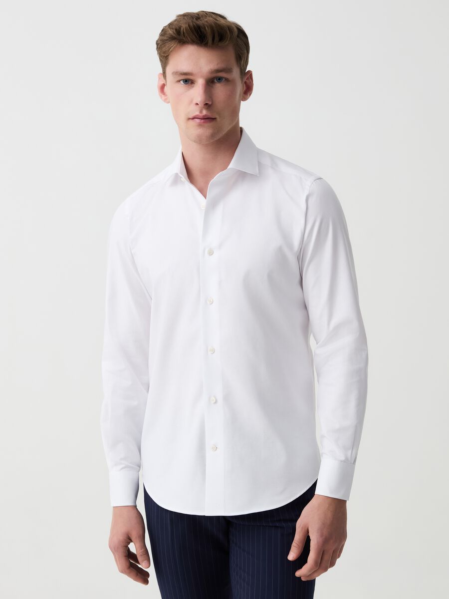 Slim-fit easy-iron cotton shirt_1