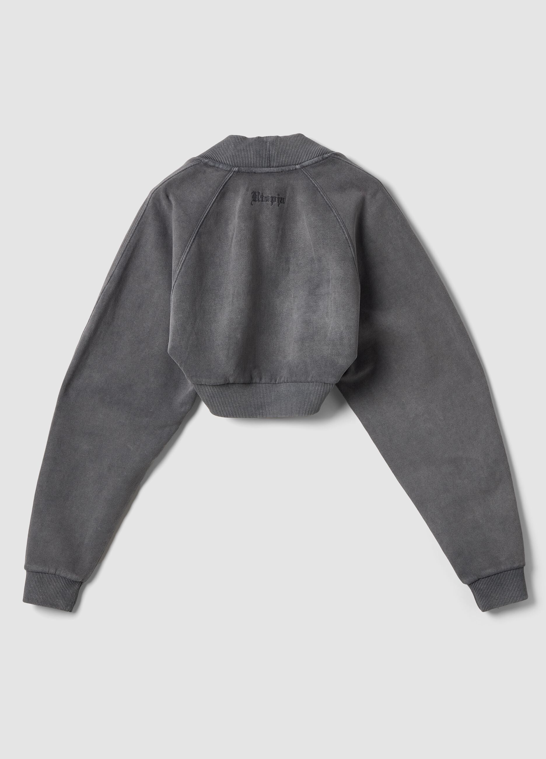 Grey Cropped Shrug Sweatshirt