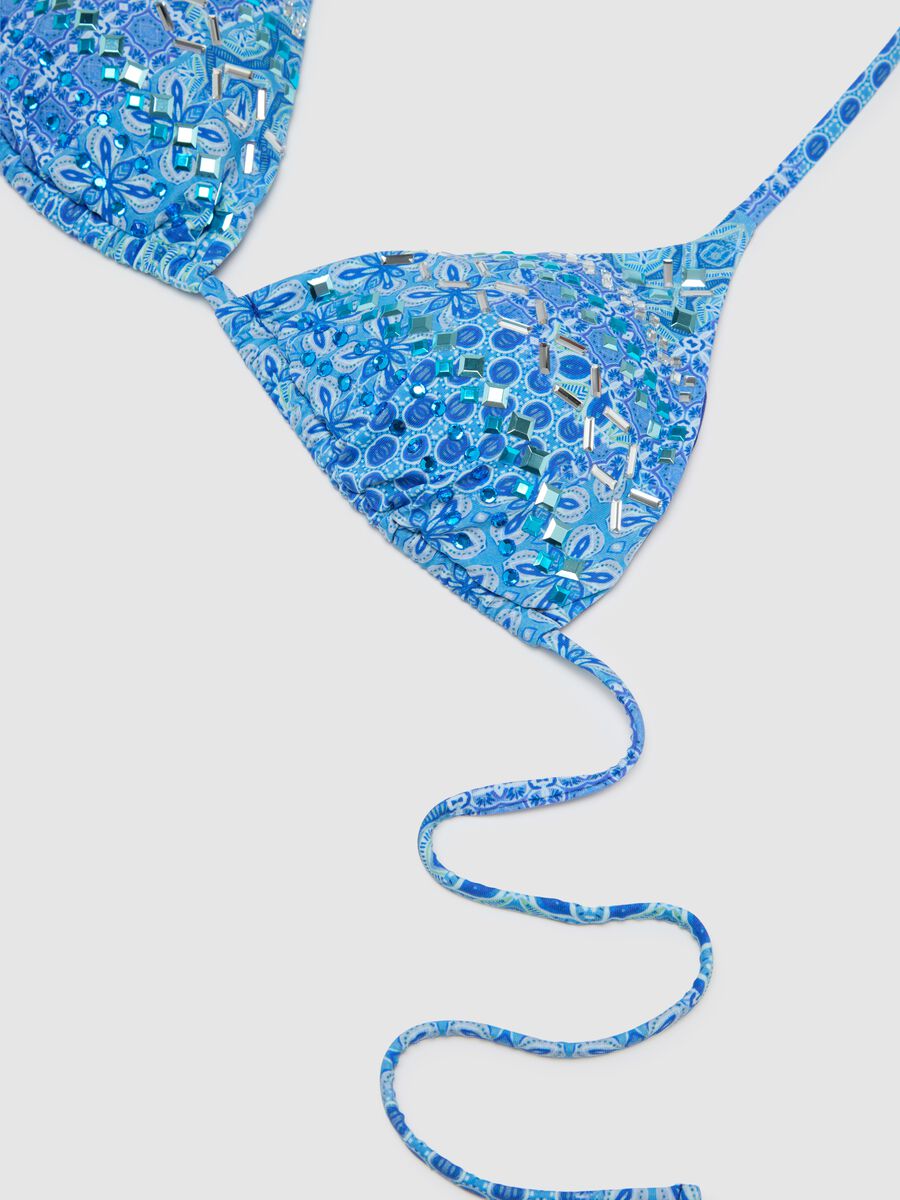 Women's regular fit blue fabric bikini_5