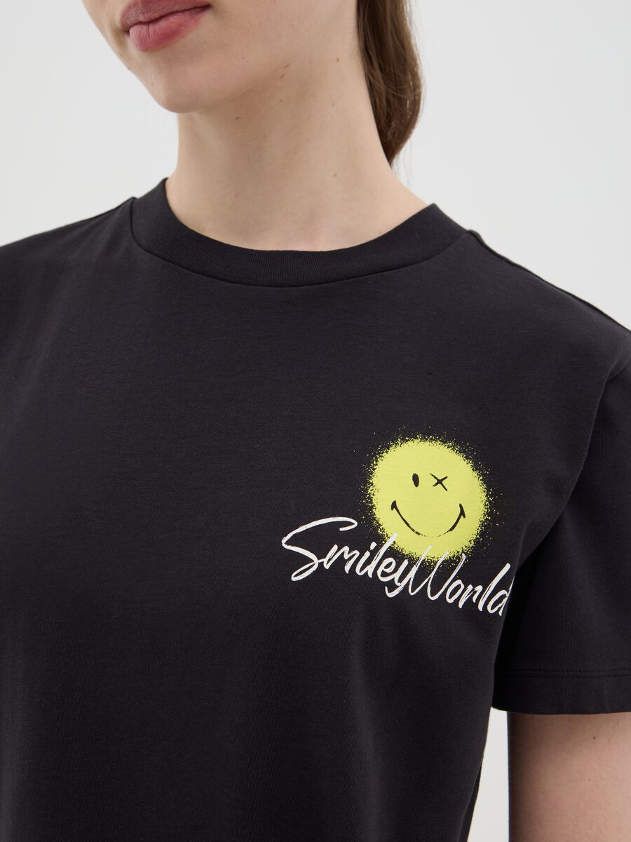 Black SmileyWorld Cotton T-Shirt_2