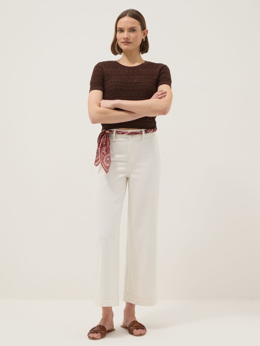 Brown pure cotton regular fit knitted shirt_1