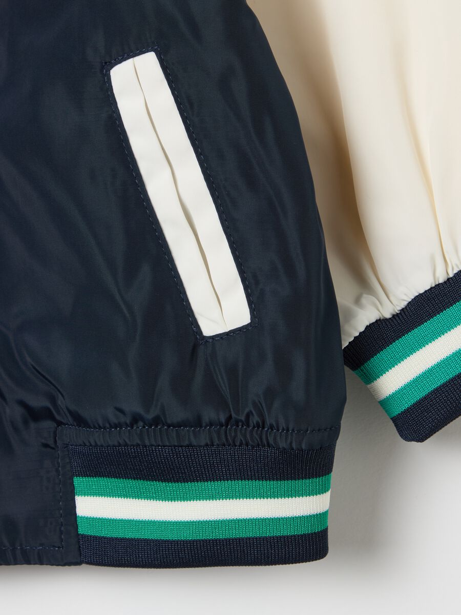 Varsity bomber jacket with "NY the league" patch_3