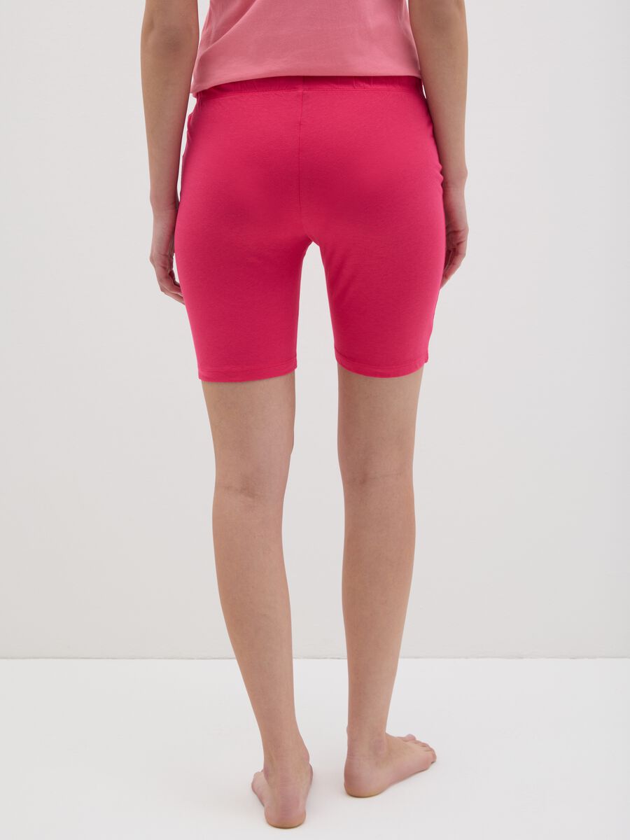 Women's pink pure cotton shorts with regular fit_2