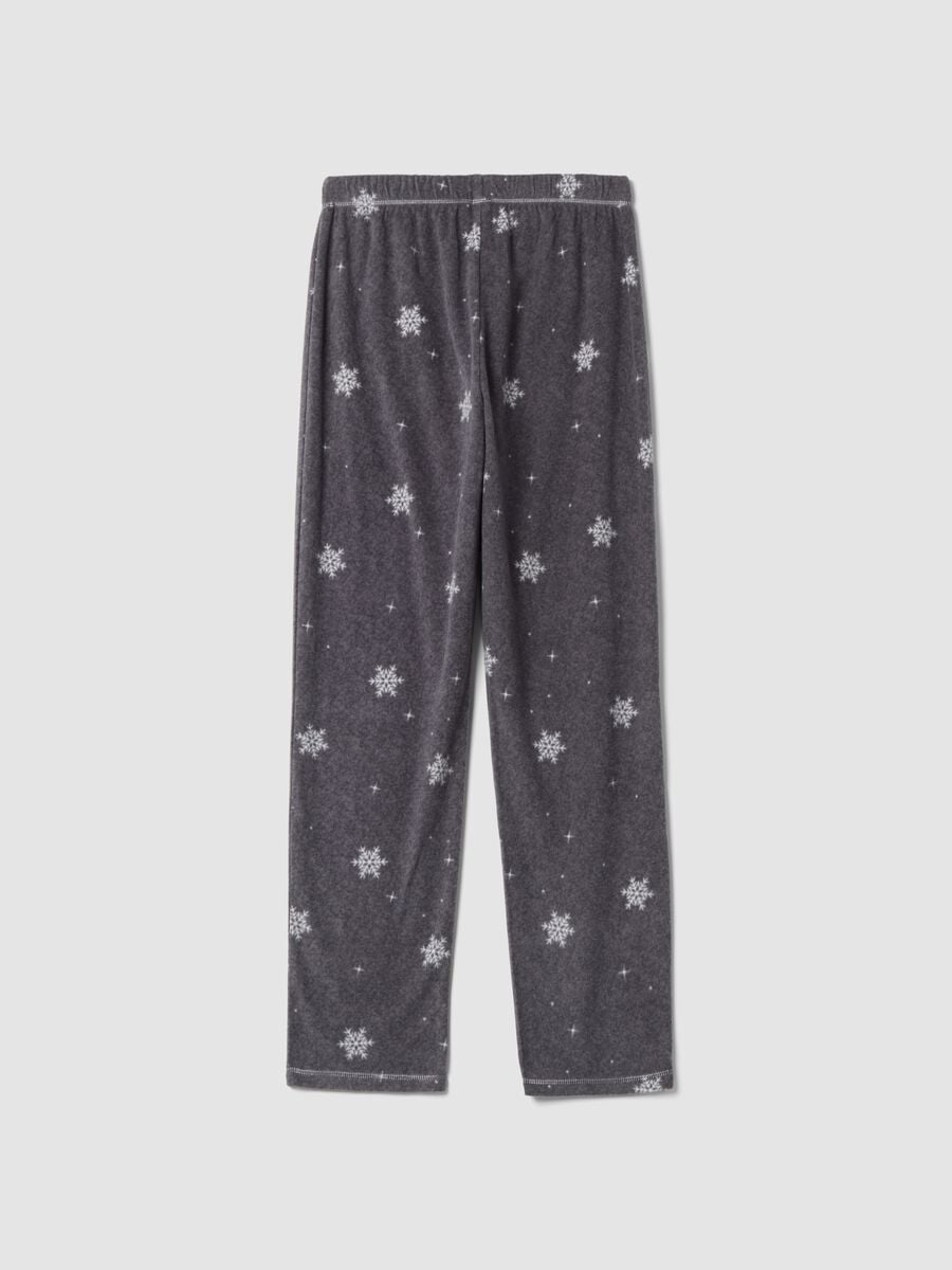 Pantaloni pigiama grigio scuro melange con stampa fiocchi di neve regular fit_2