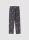 Pantaloni pigiama grigio scuro melange con stampa fiocchi di neve regular fit_2
