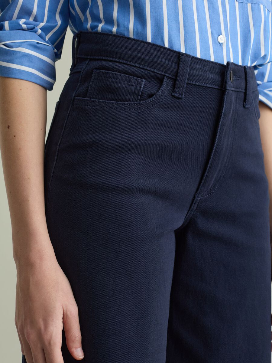 Flare-fit trousers in stretch cotton_2