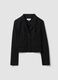 Black cropped stretch-viscose blazer with classic lapels, slim fit_4