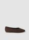 Unlined Brown Genuine Leather Ballet Flats_0