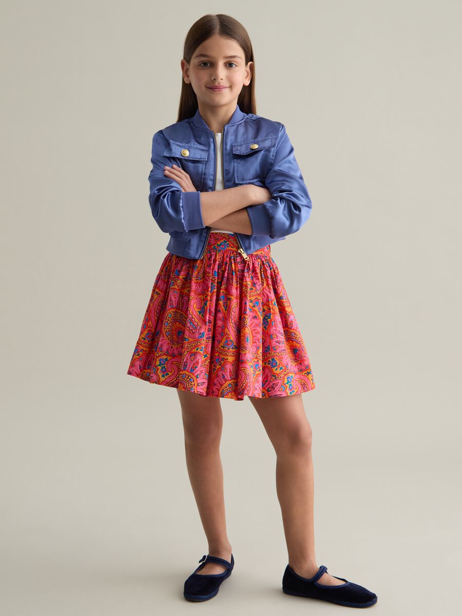 Girls' skirt in pure cotton multicolour regular fit_1