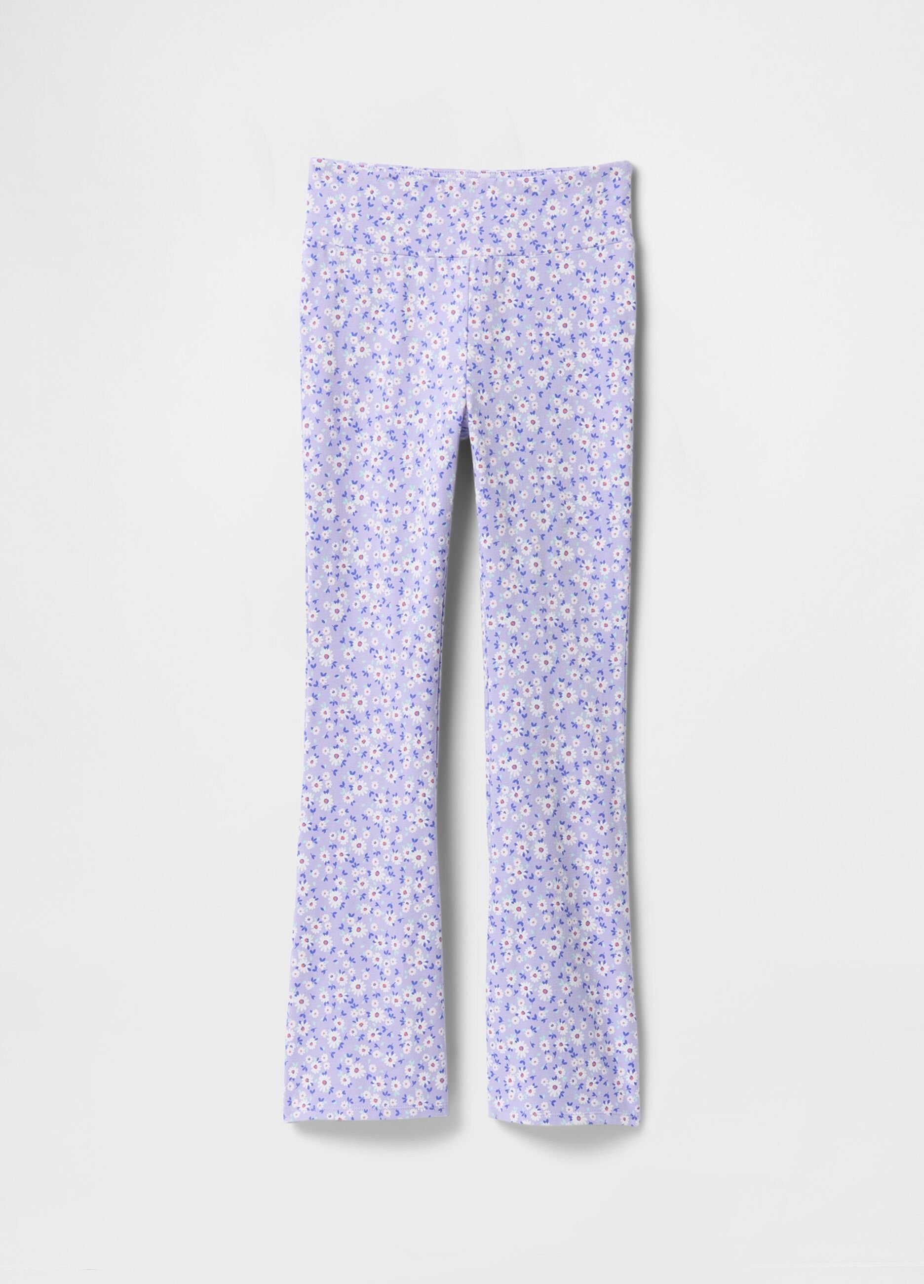 Purple Floral Bootcut Trousers