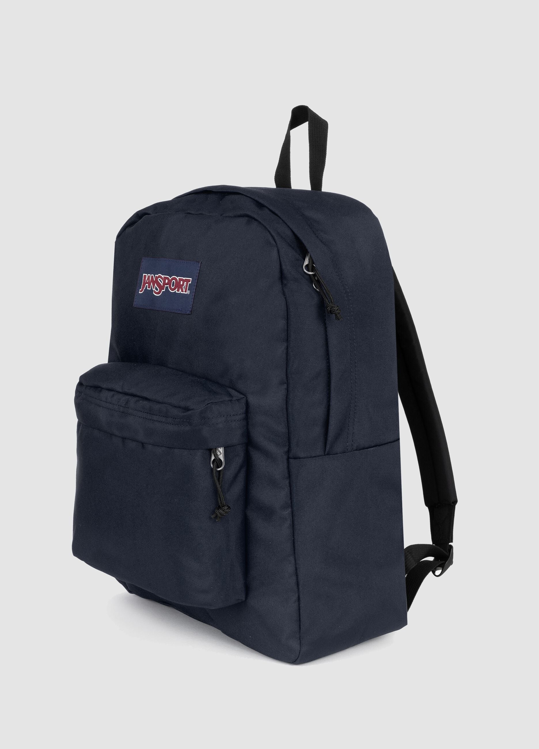 Zaino blu con tasca frontale