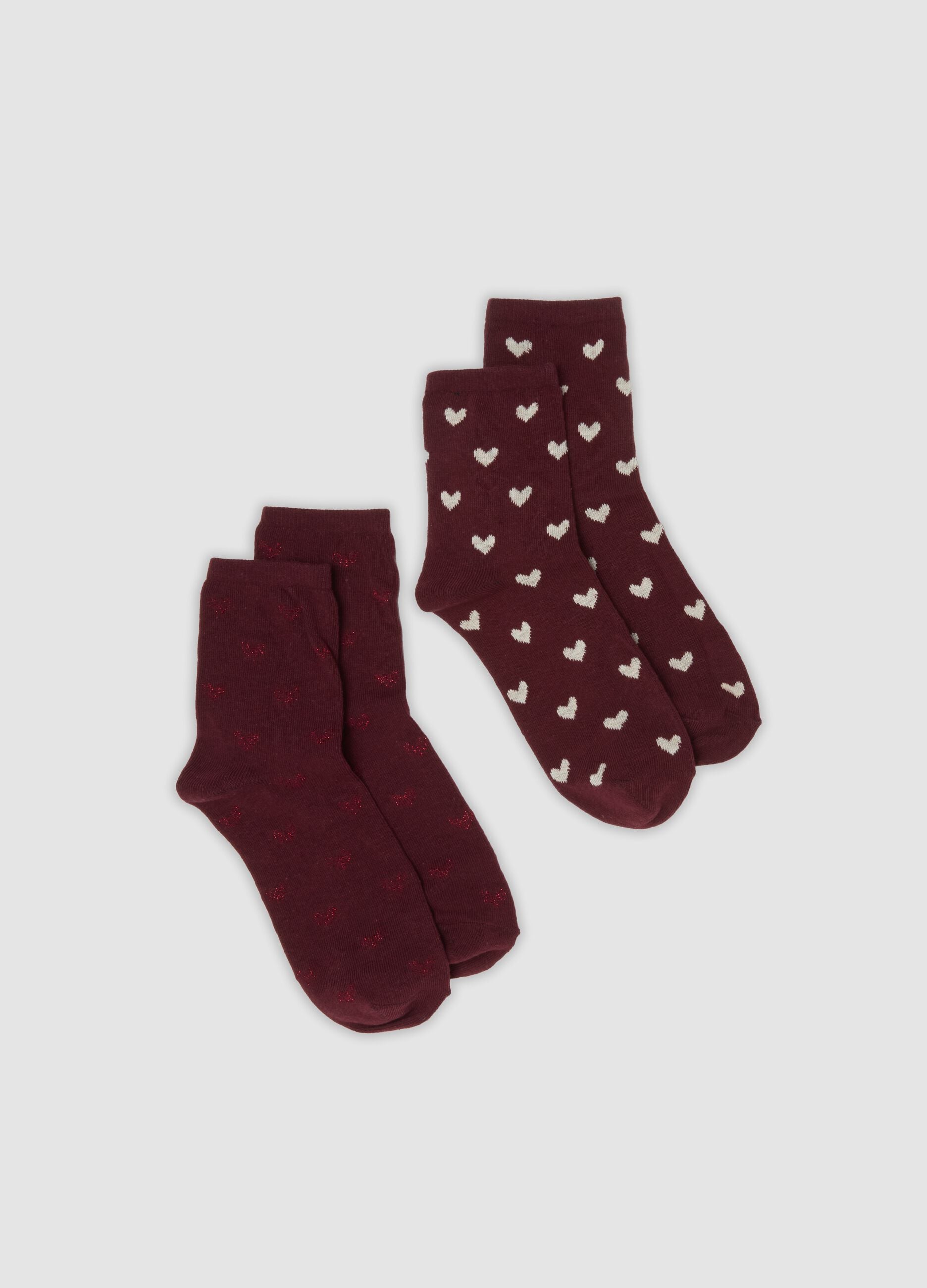 2-pack multicolour socks in stretch organic cotton