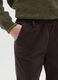 Brown regular fit stretch cotton trousers_3