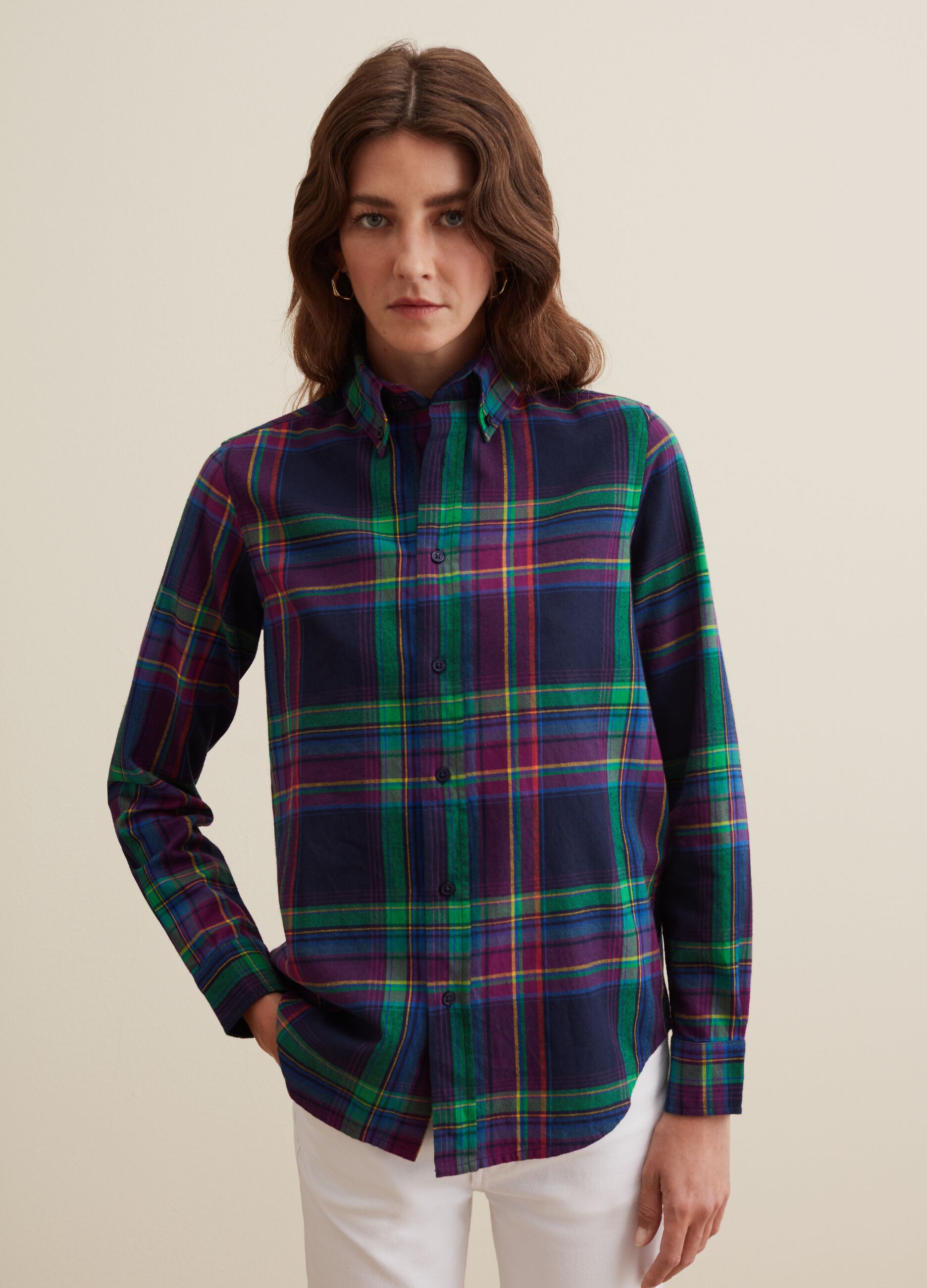 Camicia check con colletto button-down_1