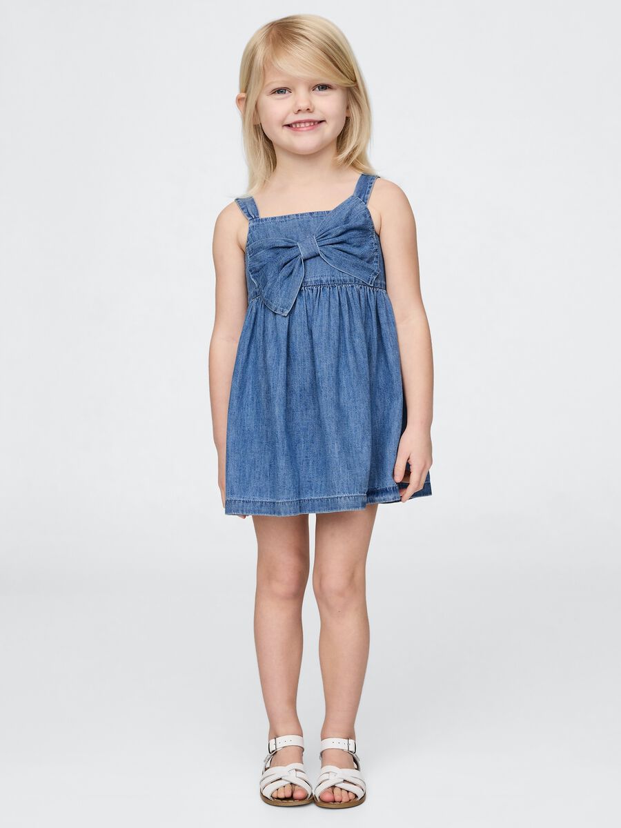 Denim Dress with Bow Detail_0