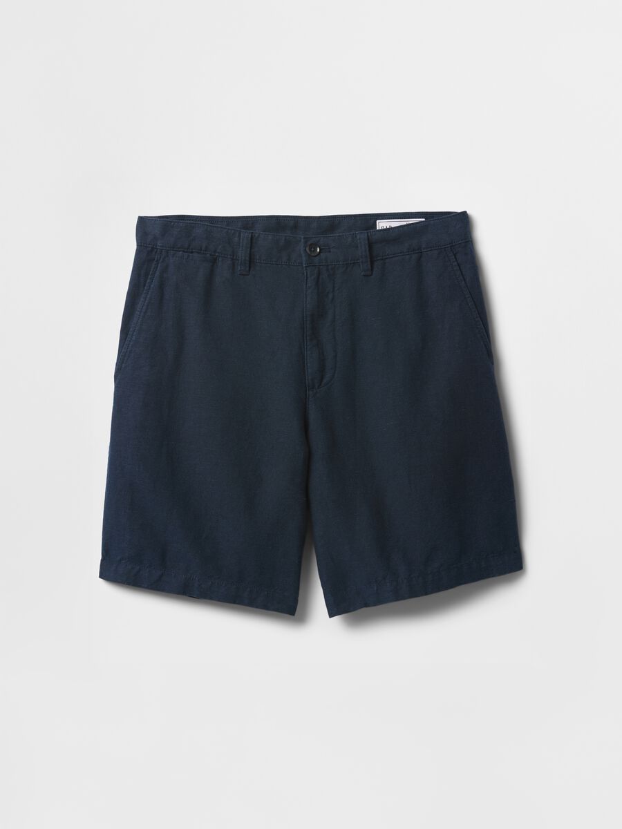 Blue Linen and Cotton Shorts by Gap_5