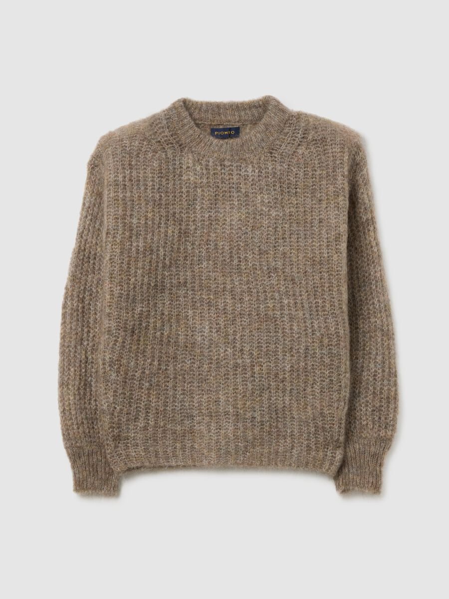 Beige crew neck oversized sweater_4