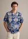 Blue organic cotton shirt with all-over print_0