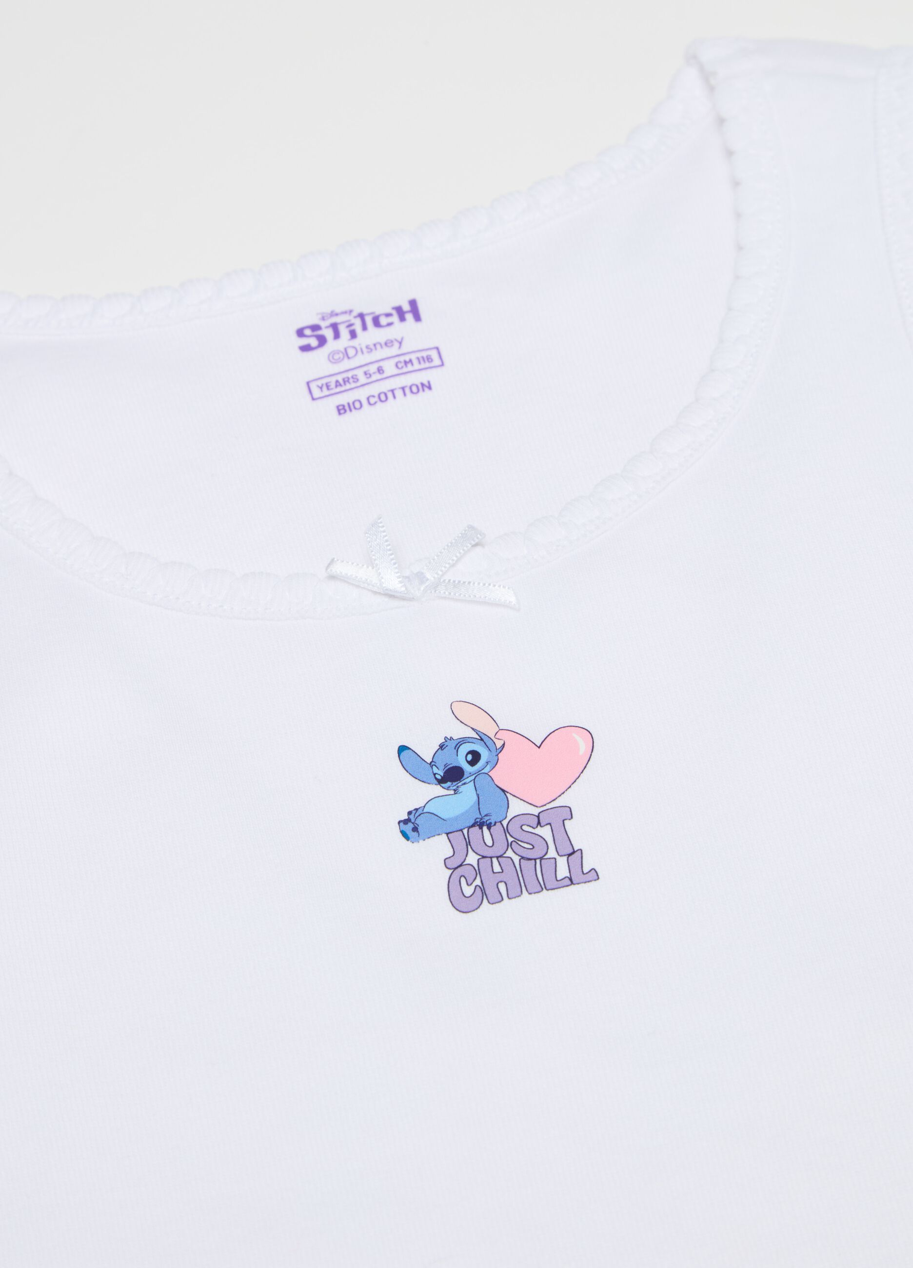 Bipack canotte con fiocchetto stampa Angie & Stitch