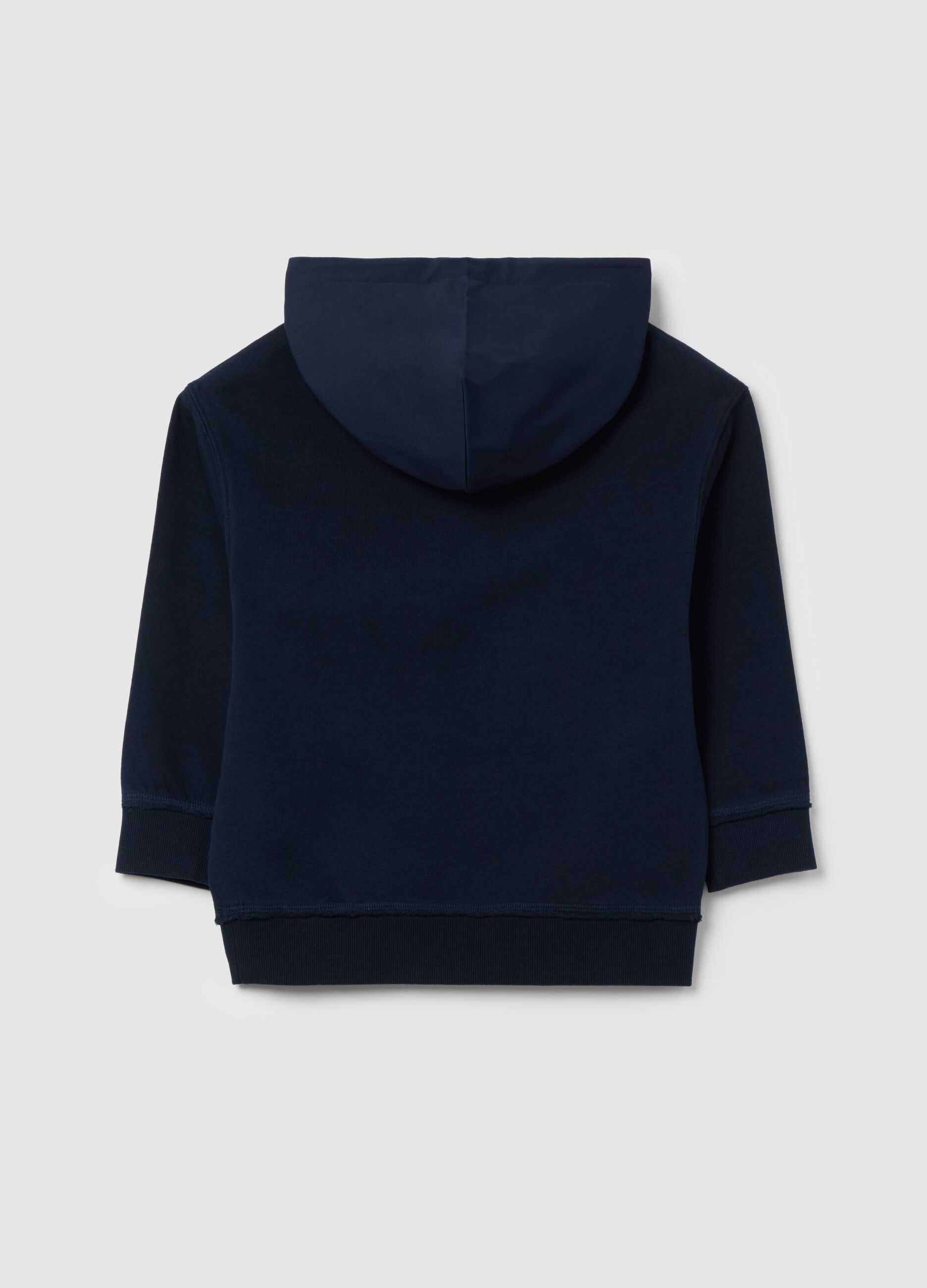 Cotton sweatshirt with hood and lettering print