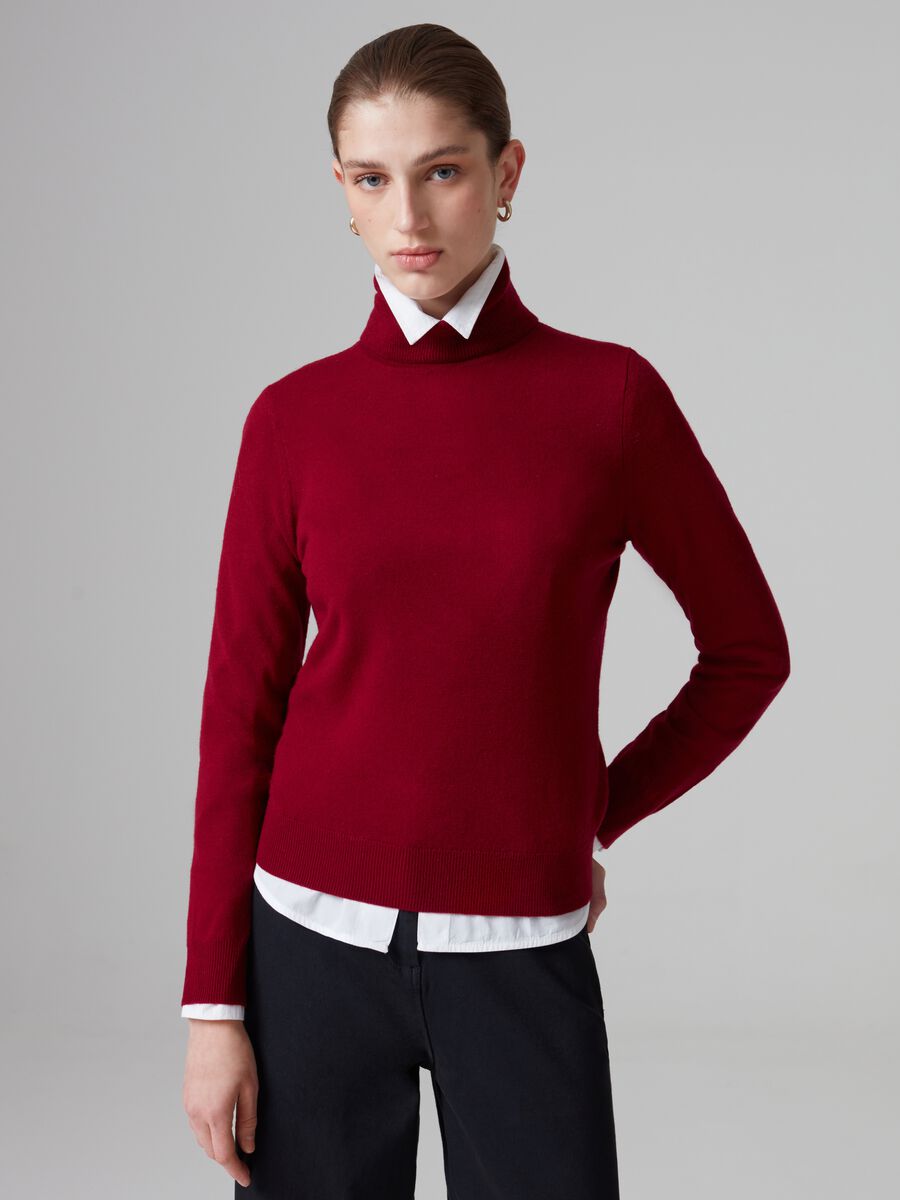 Pullover in lana a collo alto_0