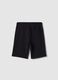 Regular fit black pure cotton shorts for boys_1