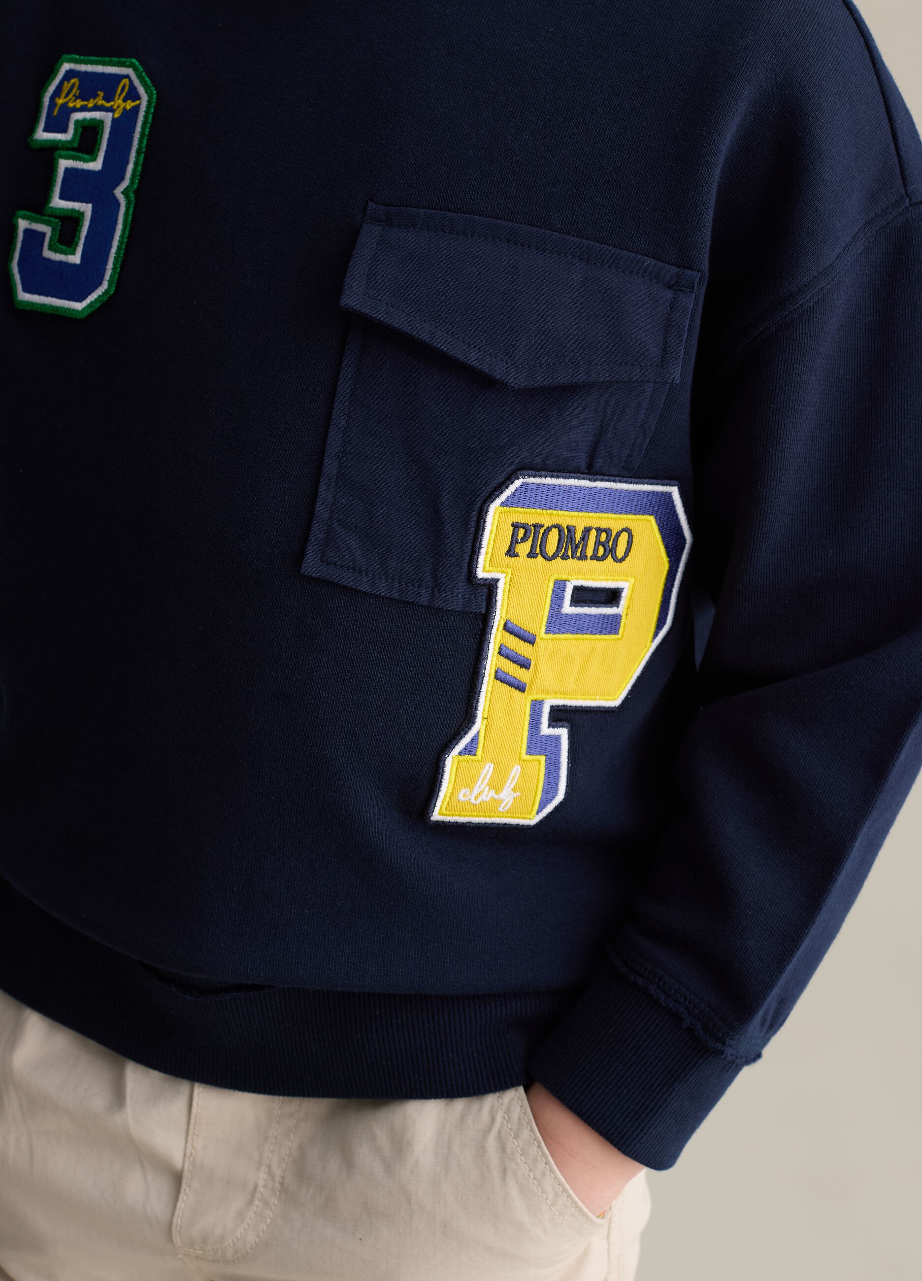Cotton sweatshirt with hood and lettering print