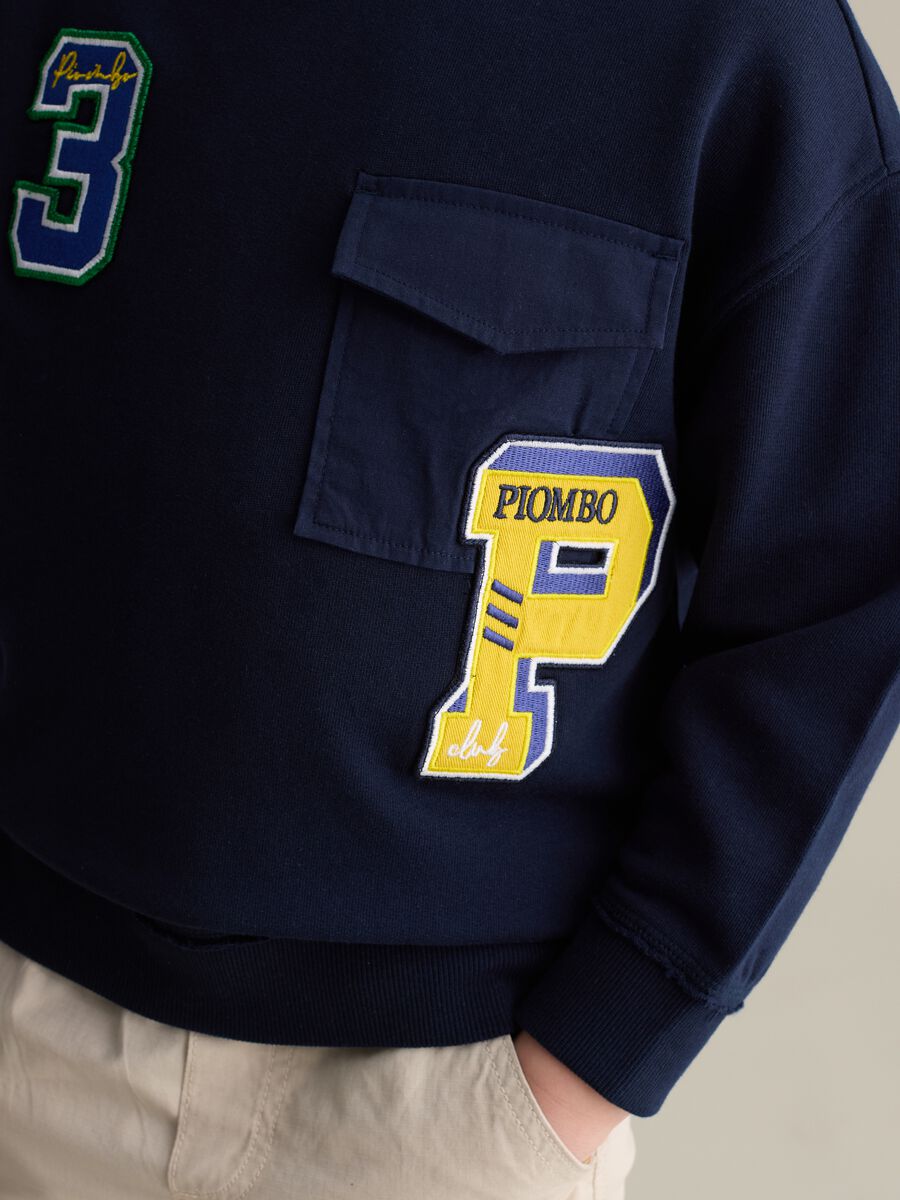 Cotton sweatshirt with hood and lettering print_1