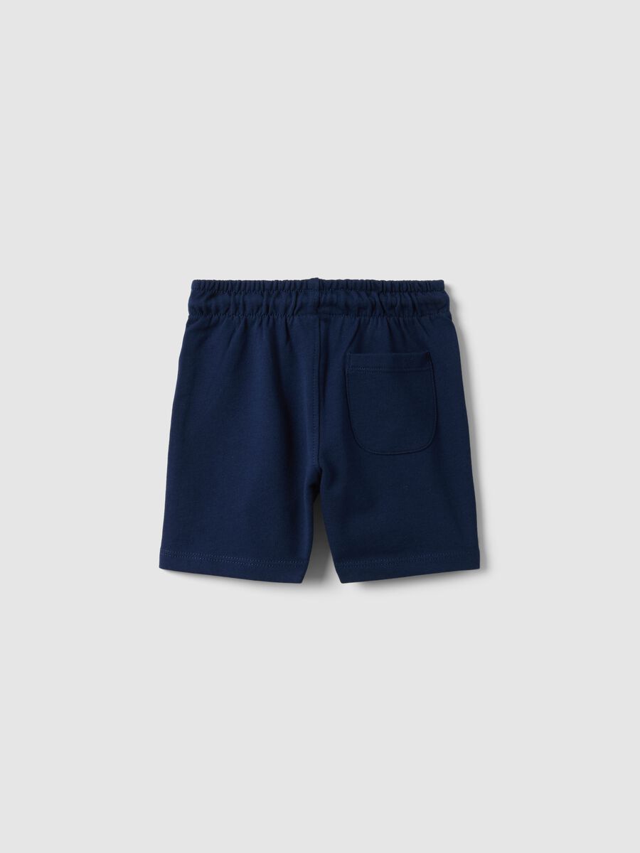Regular fit blue pure cotton toddler shorts_1