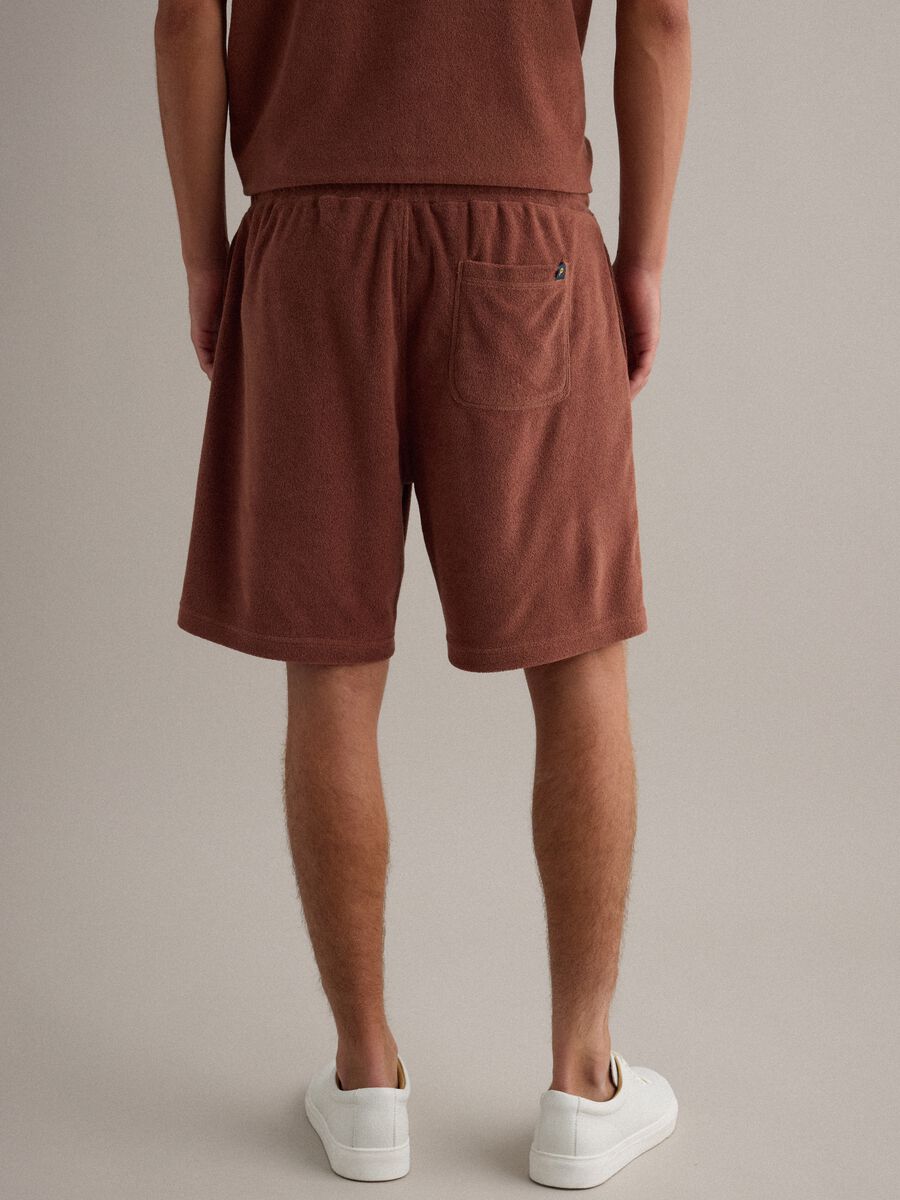 Shorts jogger marroni in misto cotone con vita elasticizzata regular fit_2