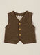 Brown vest in cotton and acrylic blend_0