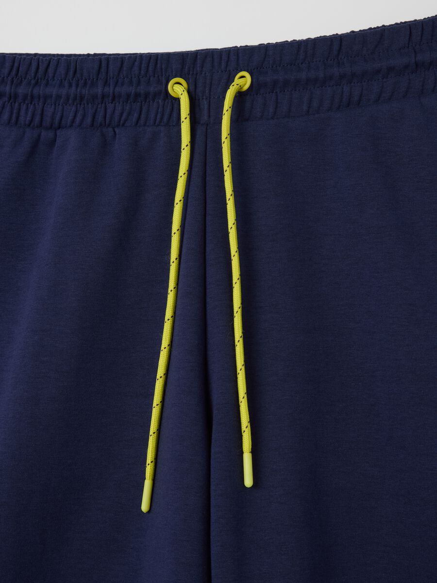 Dark blue Bermuda joggers with logo_5