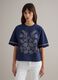 Blue boxy fit pure cotton T-shirt with embroidery_2