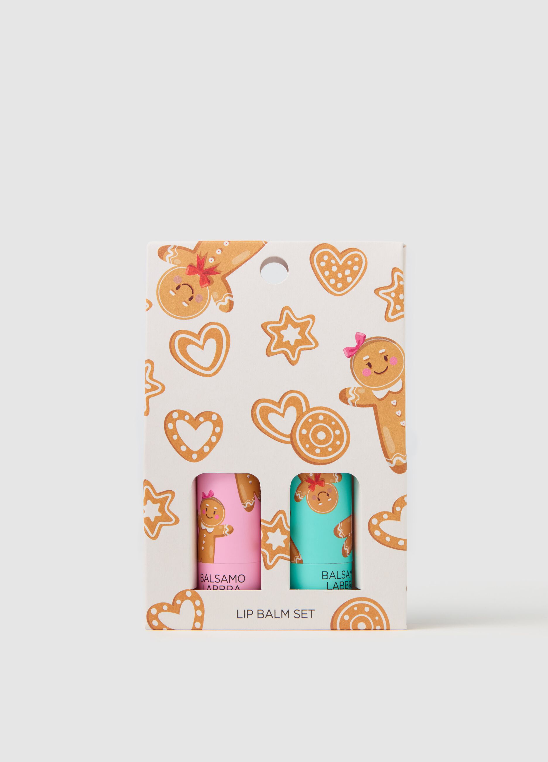 Kit balsamo labbra gourmand. Gingerbread + Ginger Pink