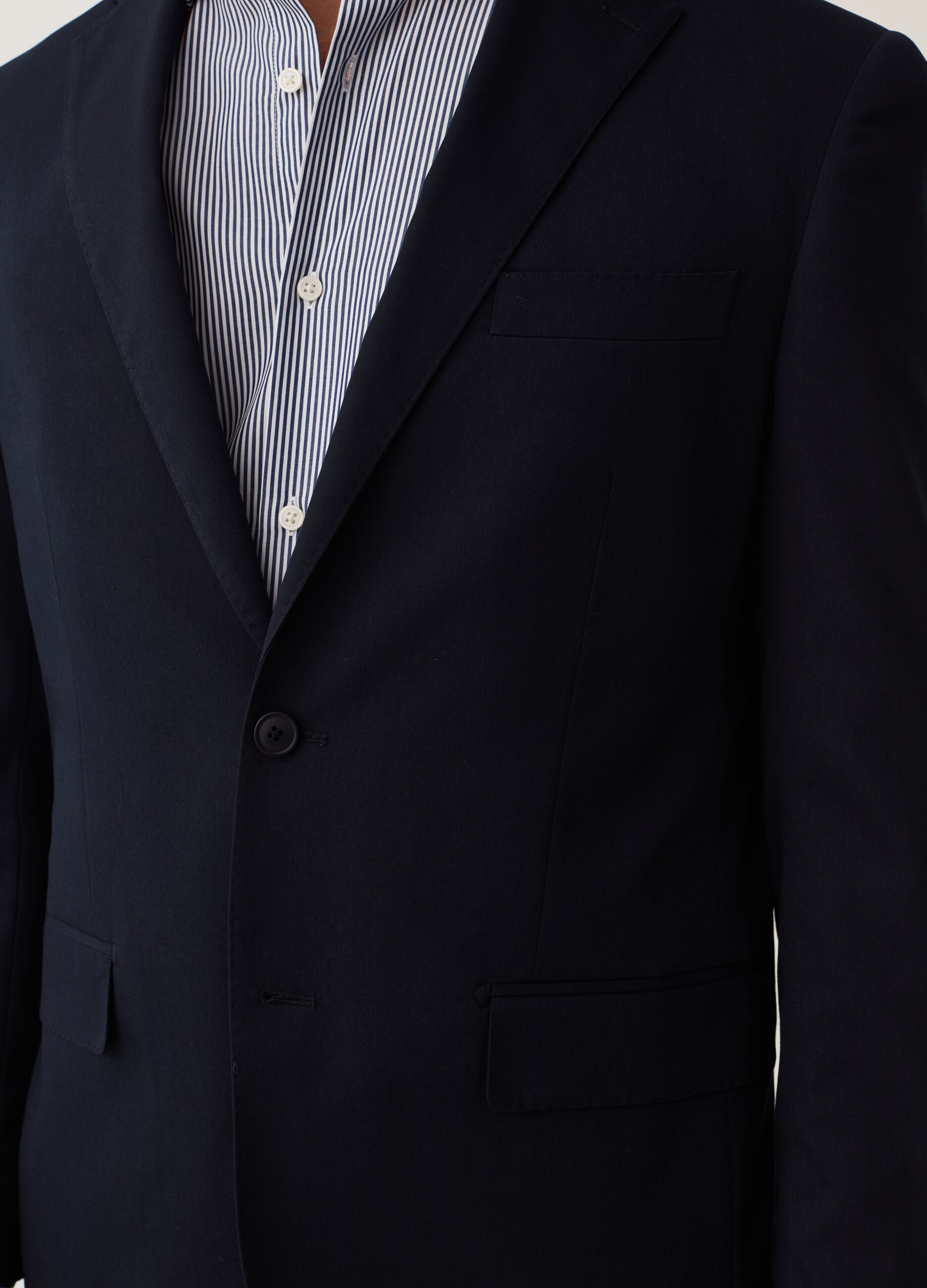 Blazer regular fit in twill blu navy_3