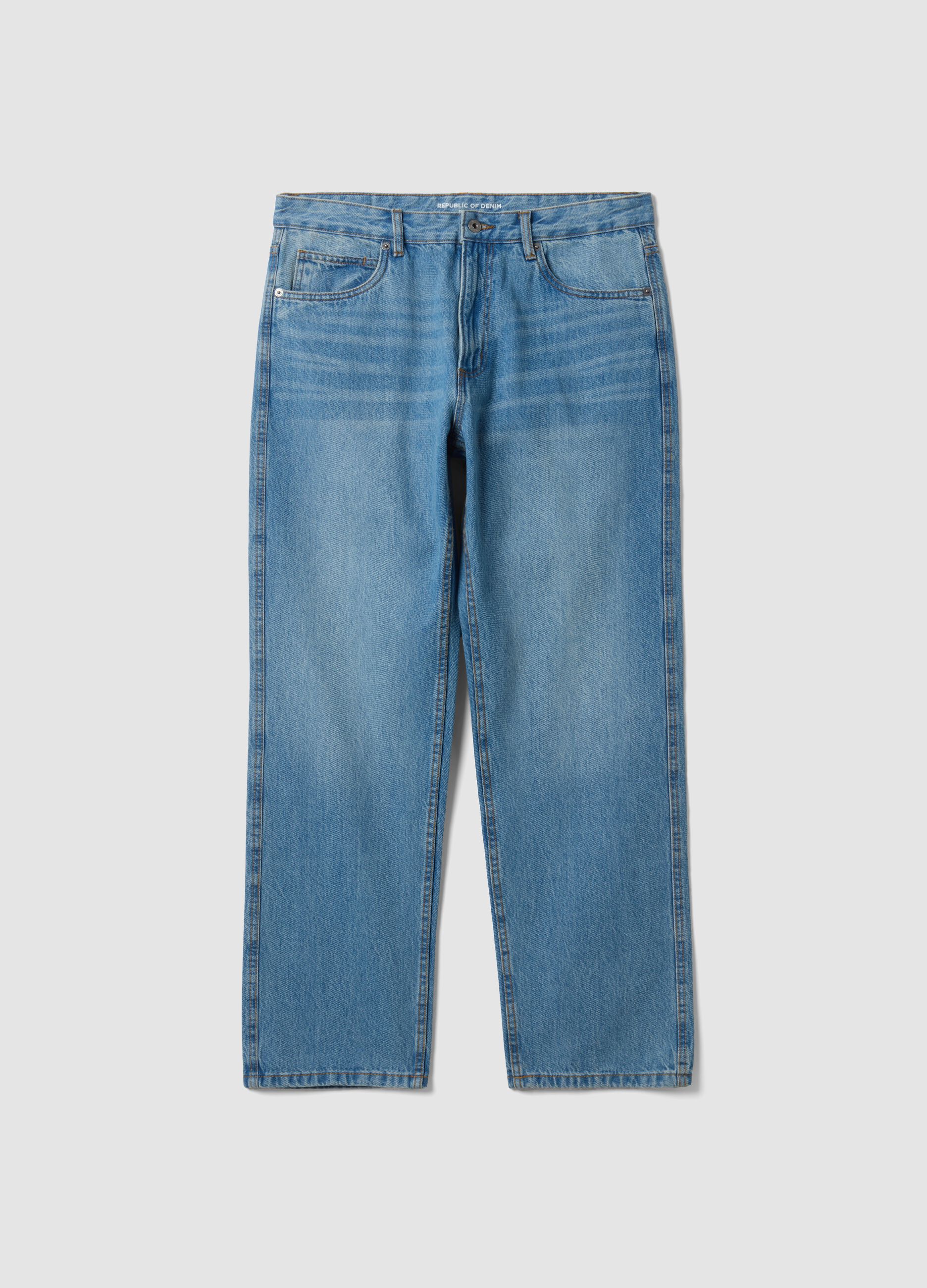 Jeans denim in puro cotone relaxed fit
