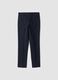 Pantaloni formali blu in cotone elasticizzato slim fit_2