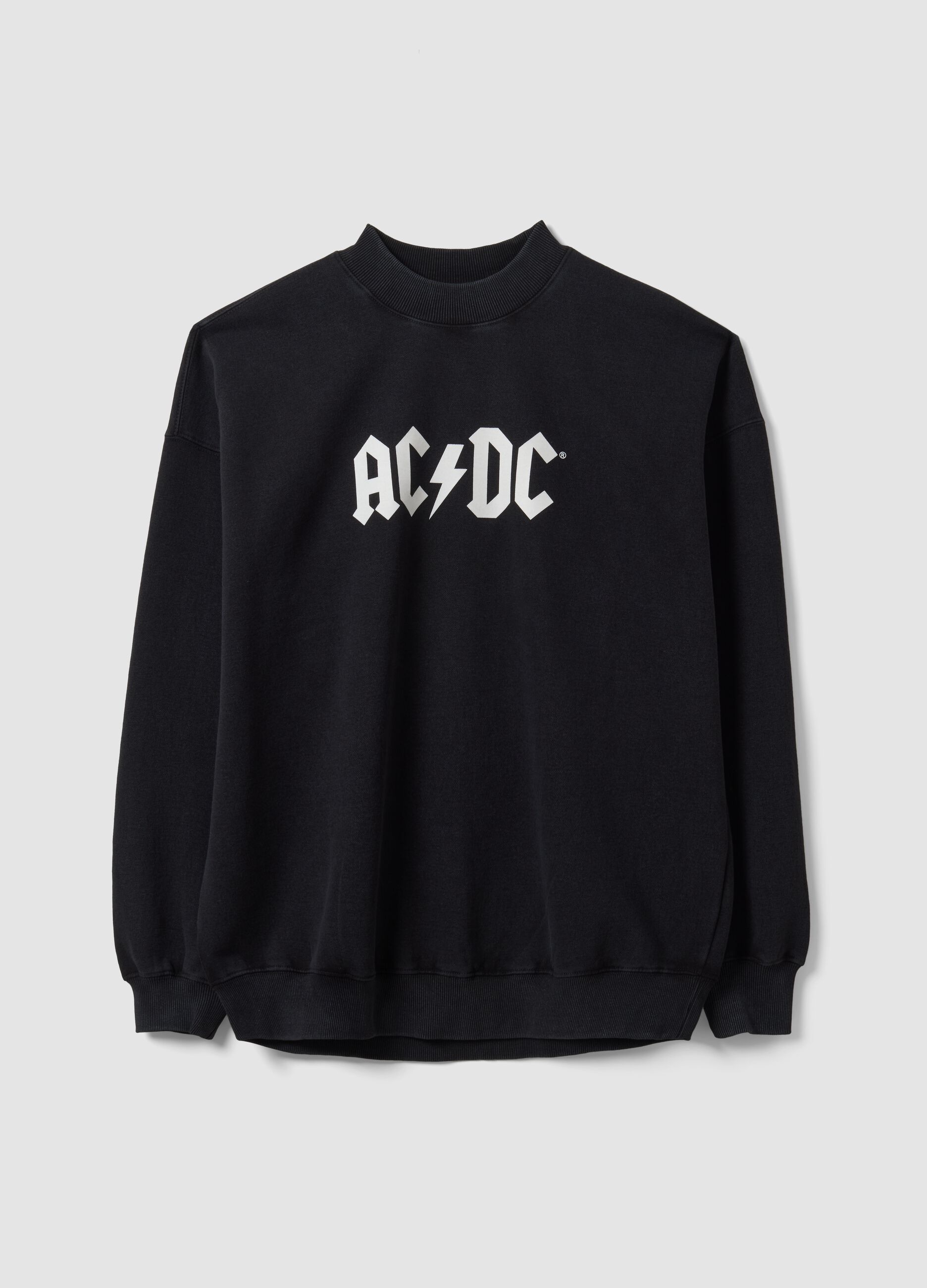 Black cotton-blend AC/DC printed sweatshirt