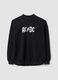 Black cotton-blend AC/DC printed sweatshirt_0