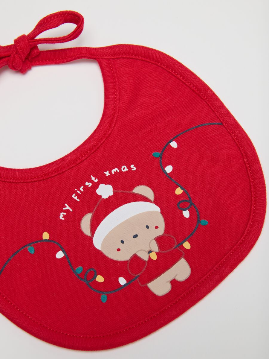 Bipack bavette natalizie da neonato in puro cotone multicolor_2