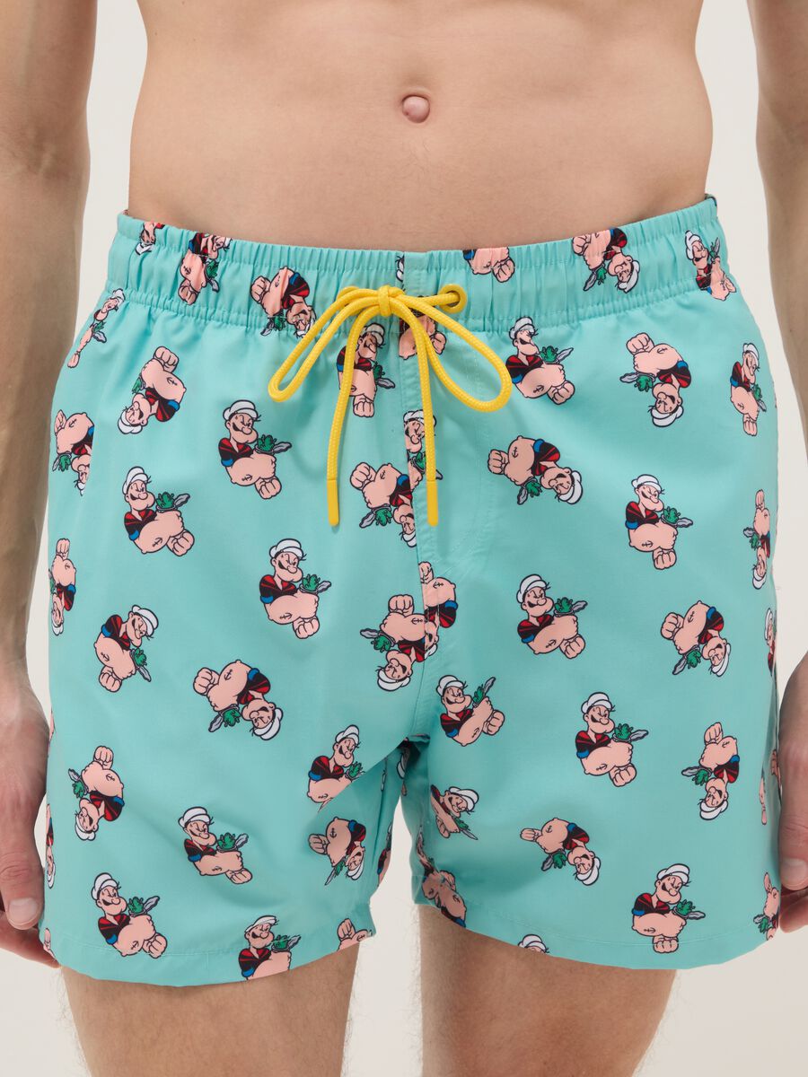 Boxer da mare azzurri con stampe Popeye_1