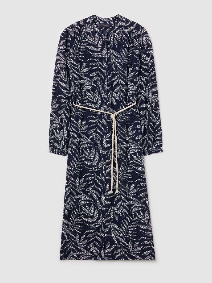 Shirt dress with cord belt_4