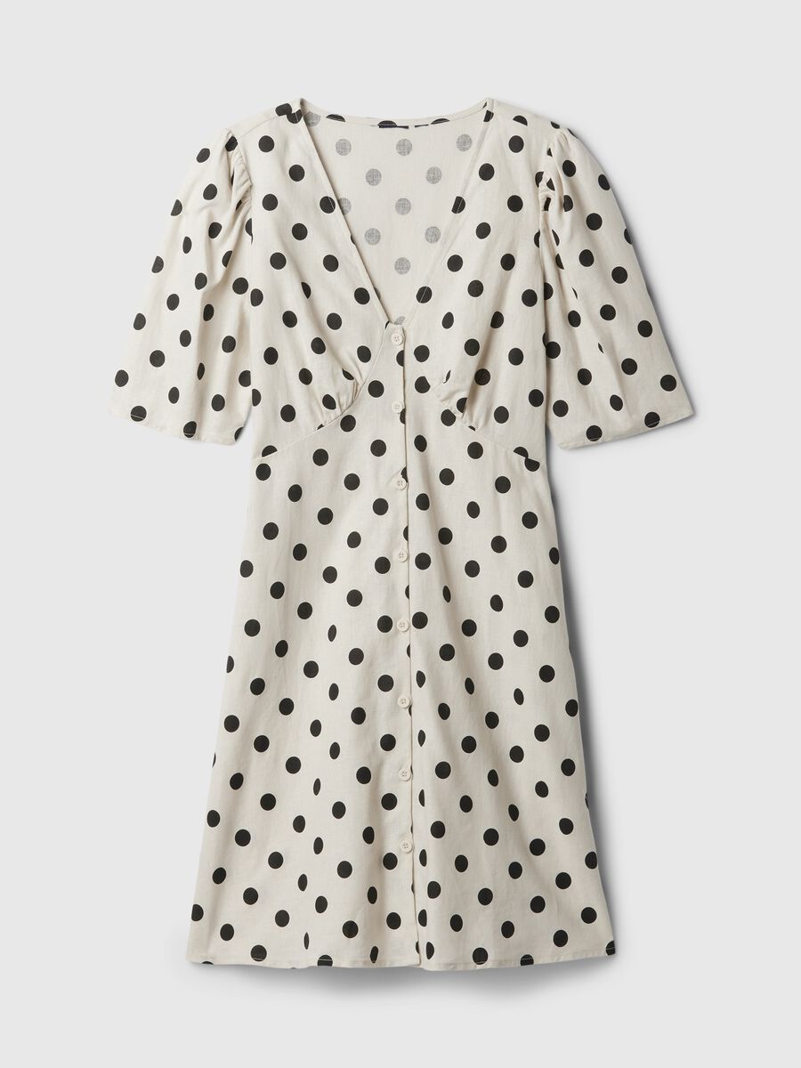 Short polka dot dress with buttons_3