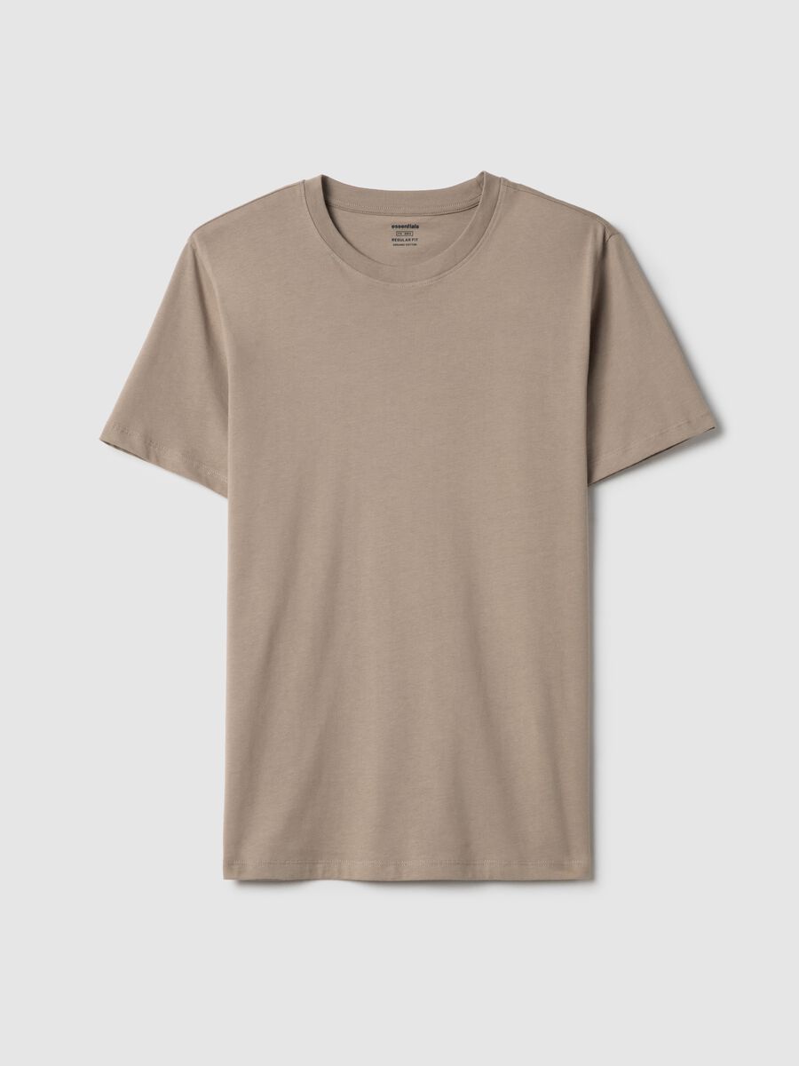 Beige T-shirt in pure cotton regular fit_4